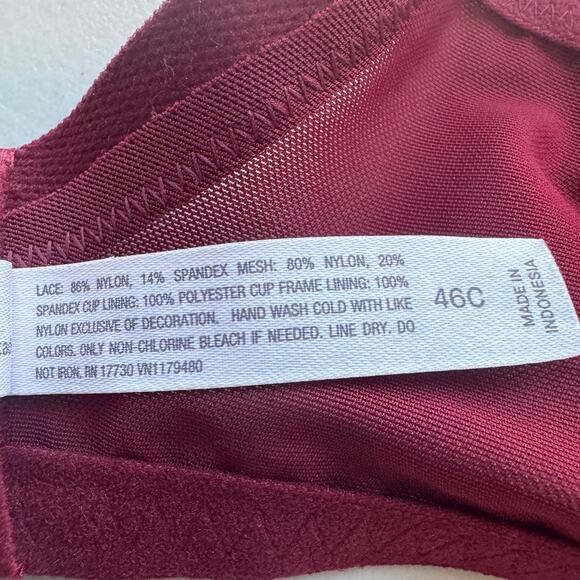 Elegant Lace Burgundy Bra - Picture 9 of 10